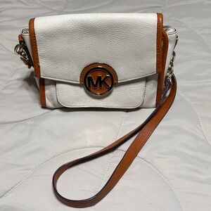 Michael Kors Cream and Brown Crossbody Bag